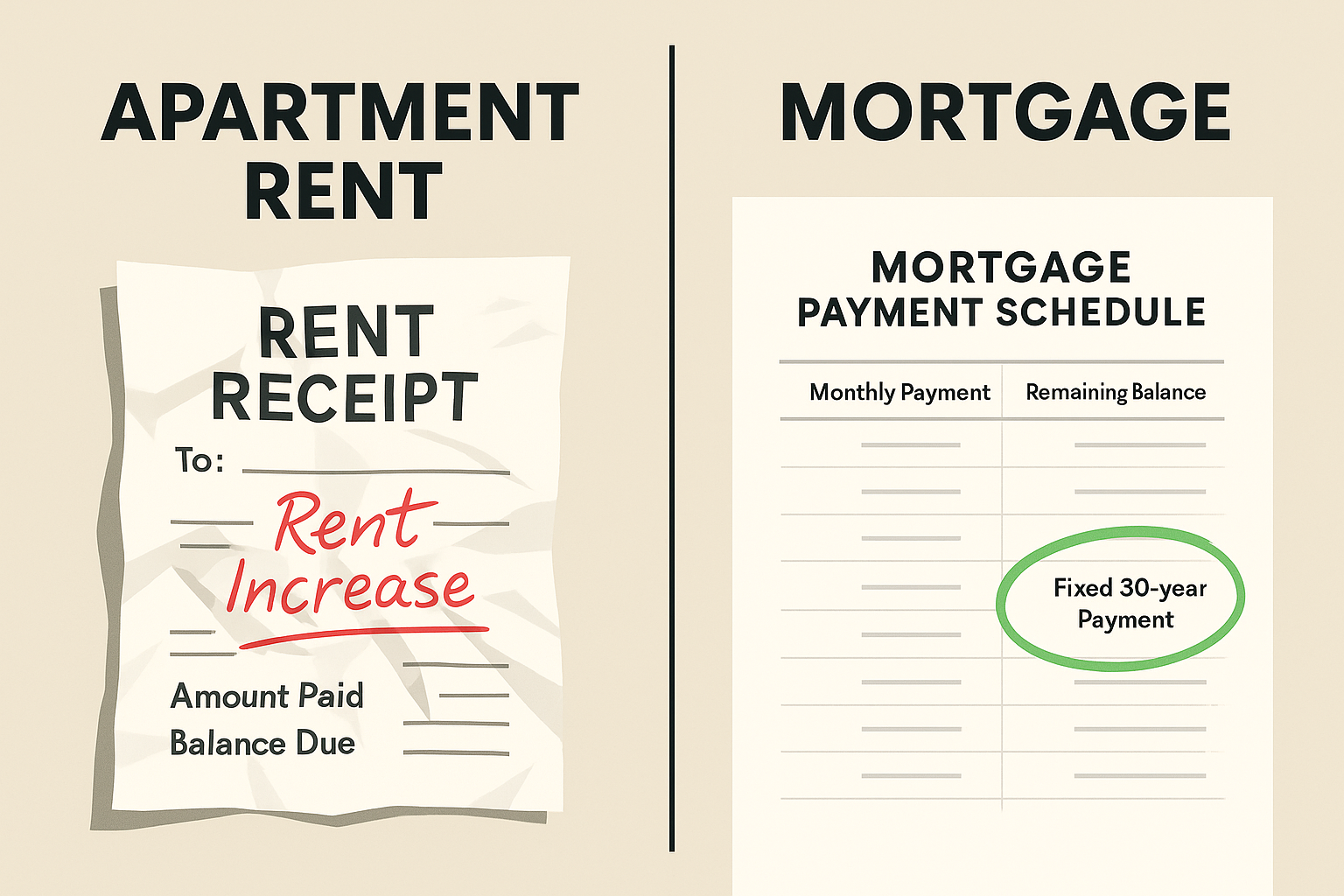 Stop renting vs fixed mortgage homeownership savings comparison